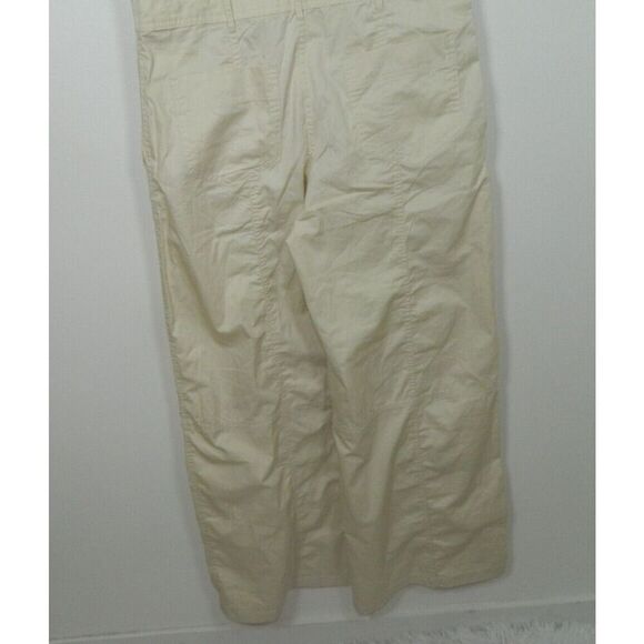 Zara Jumpsuit Size Small Beige Relaxed Fit Wide Leg Cargo Pocket Zipper Front - Picture 11 of 16